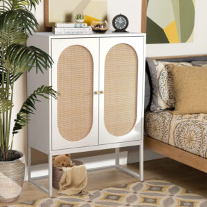 AWQM NATURAL RATTAN 2-DOOR HIGH CABINET