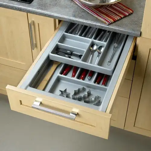 Tiered Drawer with Utensil Holder